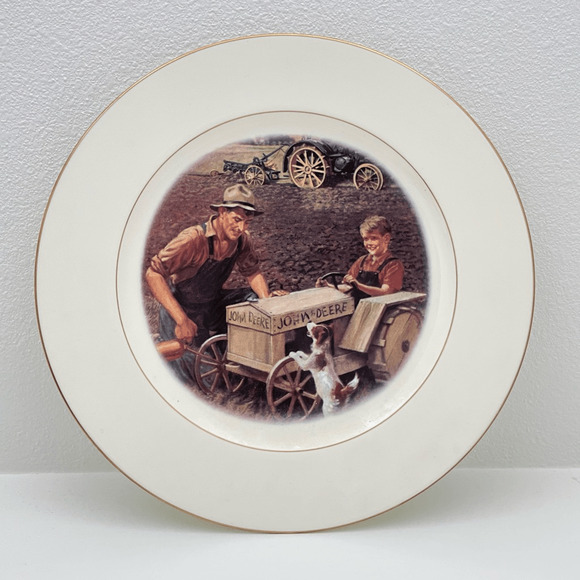 John Deere Vintage 1992 Walter Hinton Big Wheels Collectible Decorative Plate - Picture 1 of 3